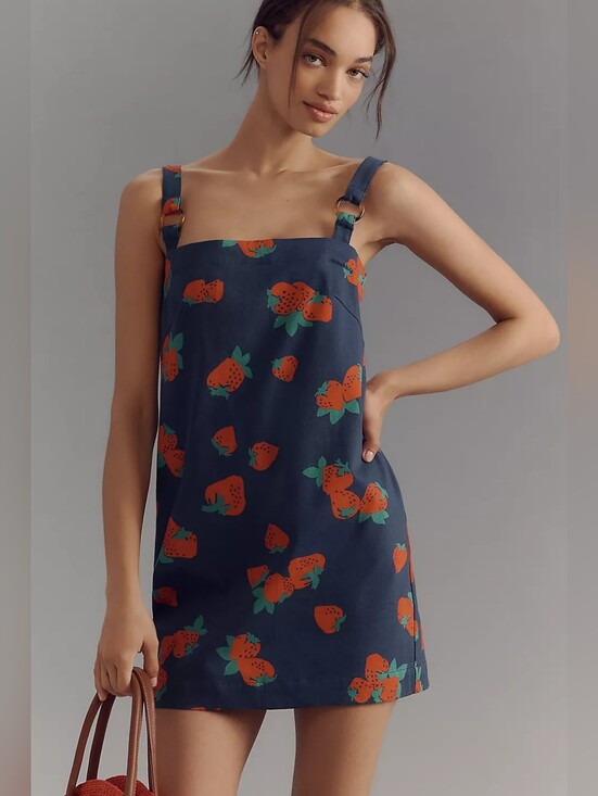 Anthropologie Dresses & Skirts - Anthropologie Maeve Stawberrt Print Square Neck Shift Dress